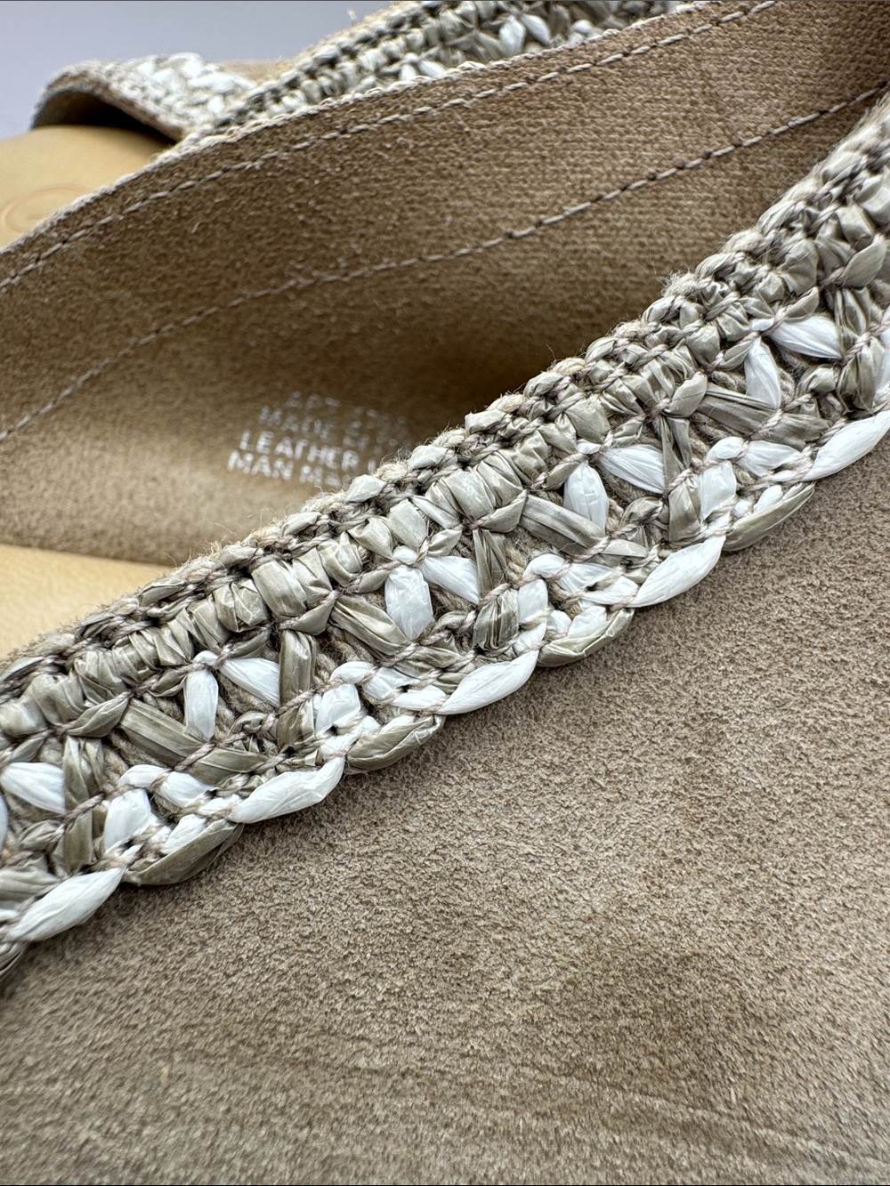 Carlo Pera Italy Taupe Platform Mule Clogs Leather Braided Trim Slip On EU 40 - Picture 11 of 11